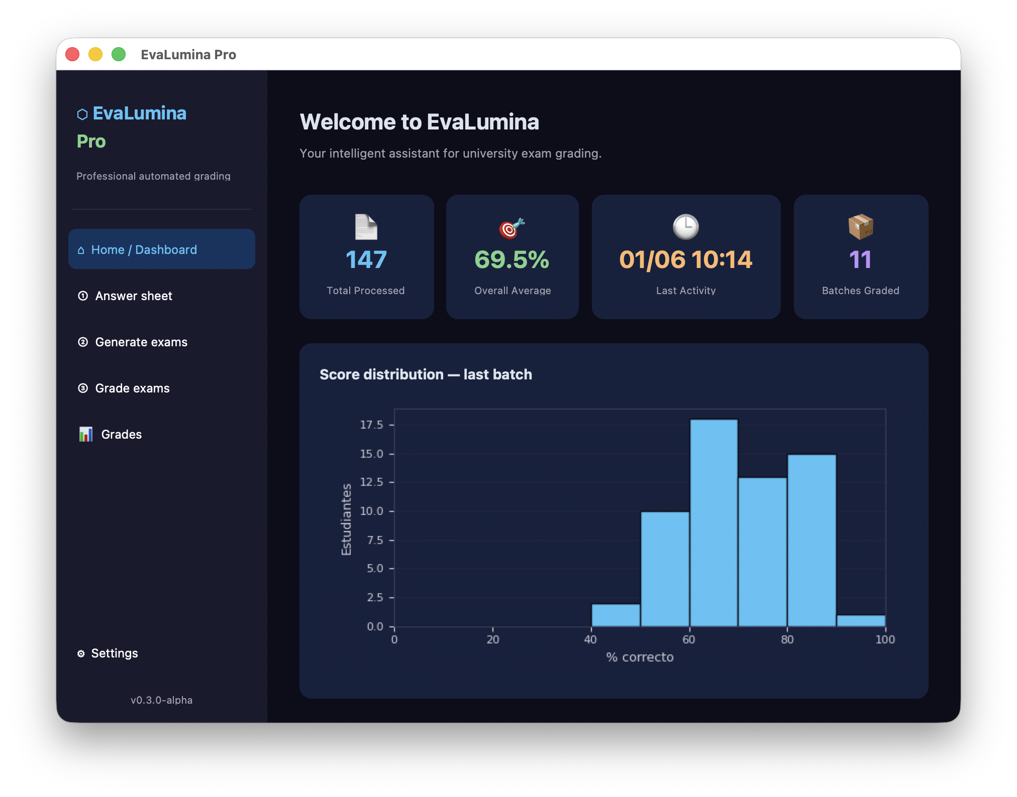 EvaLumina application interface